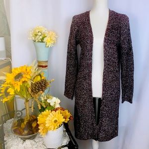 Ashley Large Burgundy/black/white knitted cardigan
